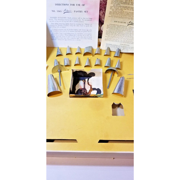 Ateco 1950/1960 Fancy Decorating Set Cake Pastry In Box + Instructions READ - Picture 7 of 14